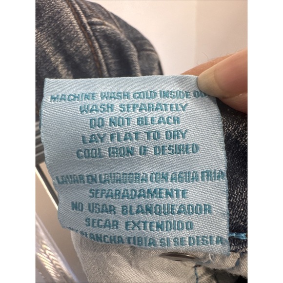 Anchor Blue Mini Skirt Hip Hugger Vintage 90s/Y2k Low Rise, 7 Pockets, Raw Edge - Picture 4 of 5